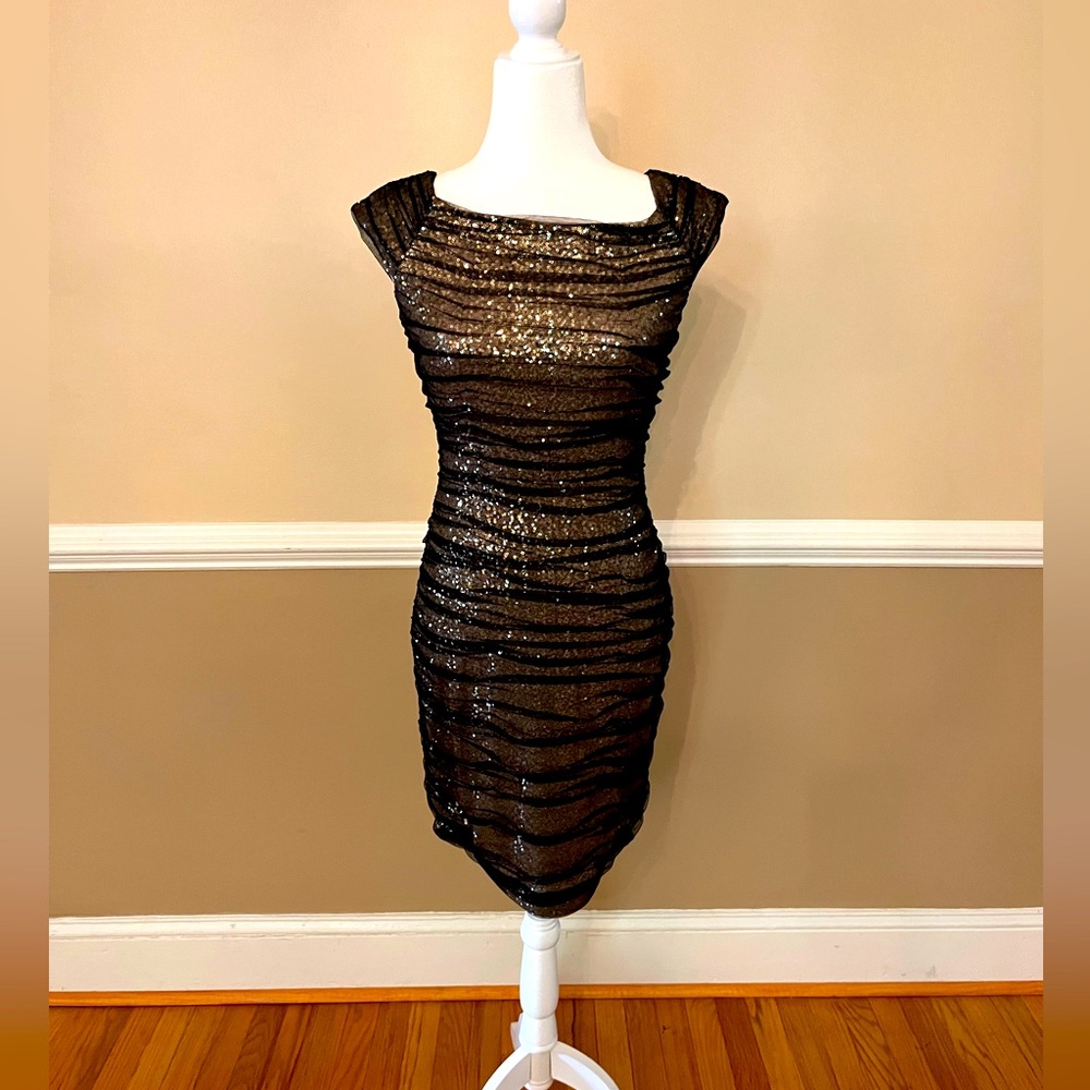 Lauren Ralph Lauren Evening Gold sequined cocktail dress